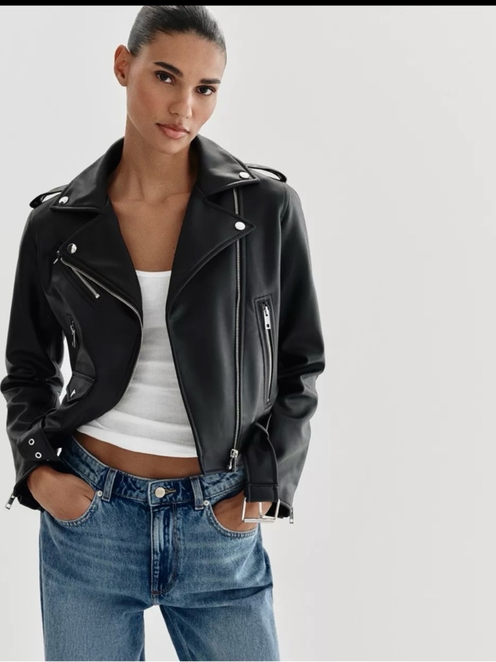 Zara FAUX LEATHER BIKER